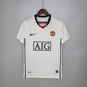 Retro Manchester United 08/09 League Edition away White Soccer Jersey