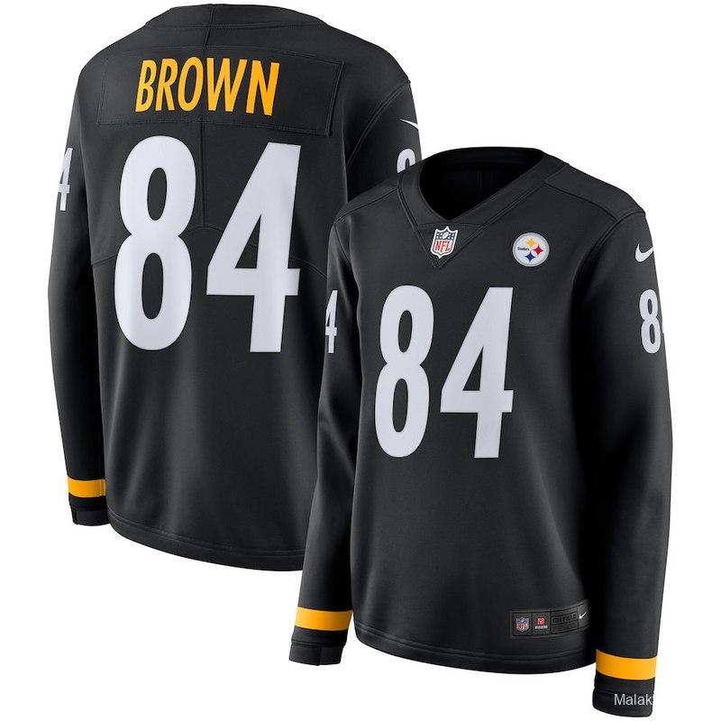 Women's Antonio Brown Black Therma Long Sleeve Player Limited Team Jersey