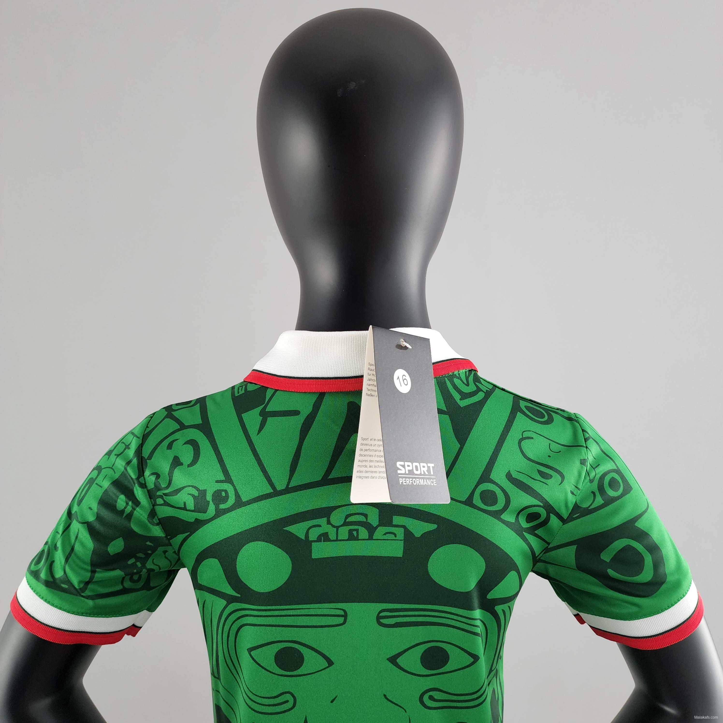 Retro Kids Kit 1998 Mexico Home Size：16-28 Soccer Jersey