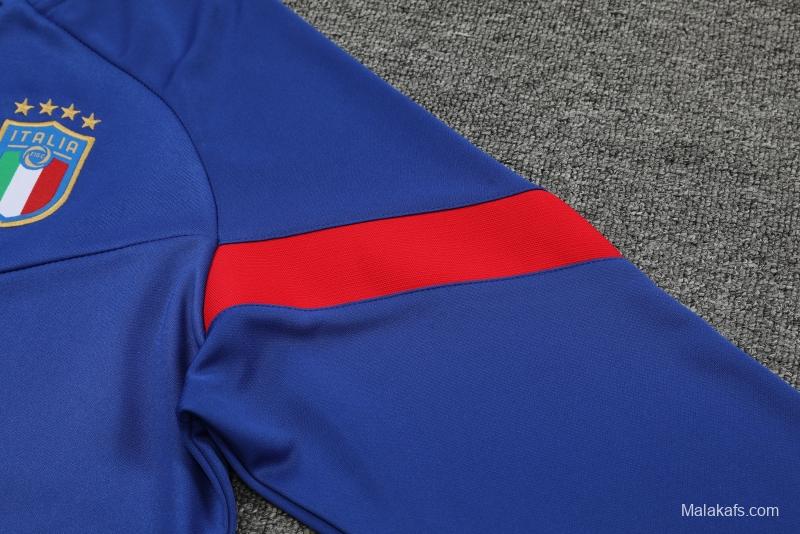 2022 Italy Blue Half Zipper Tracksuit