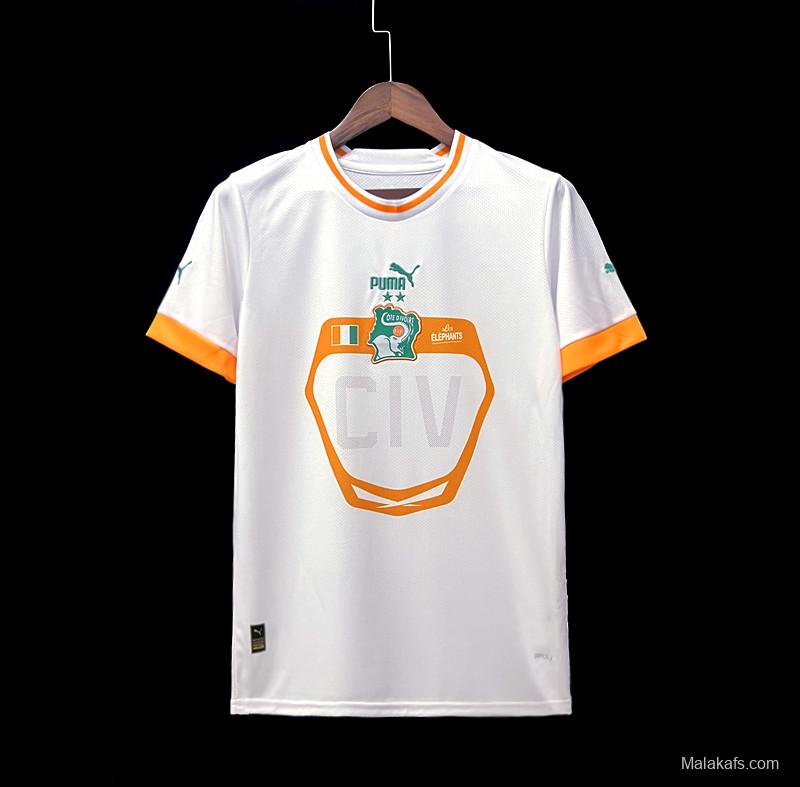 22/23 IVORY COAST Away White Jersey