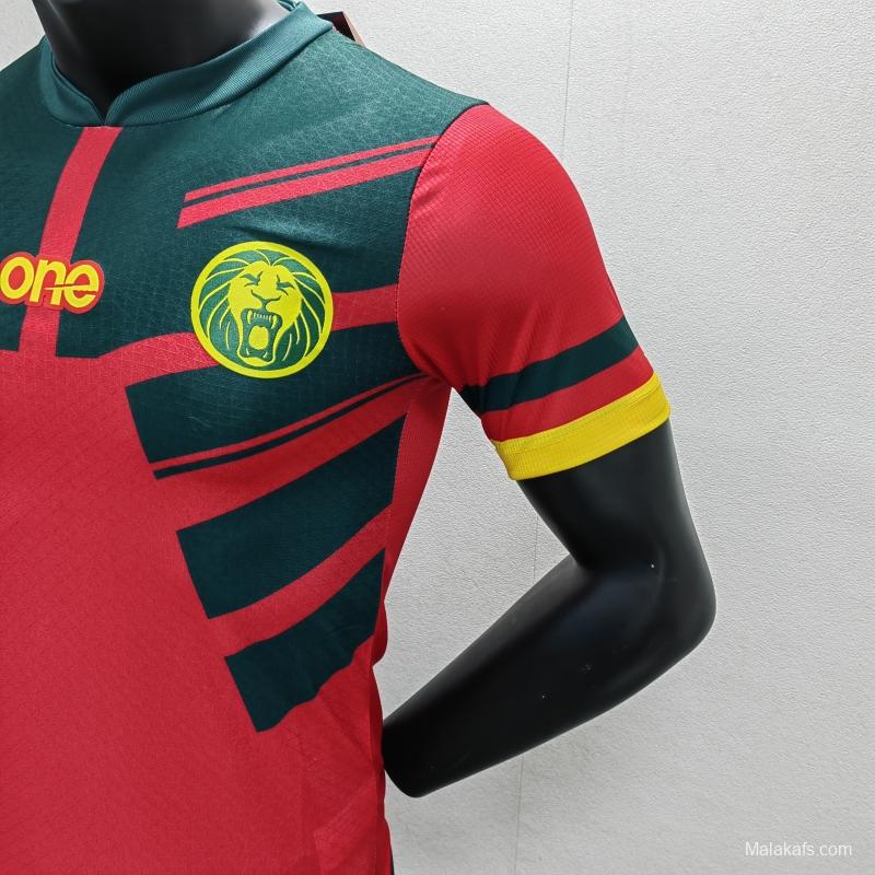 Cameroon 2022 Away Jersey Player Version Red