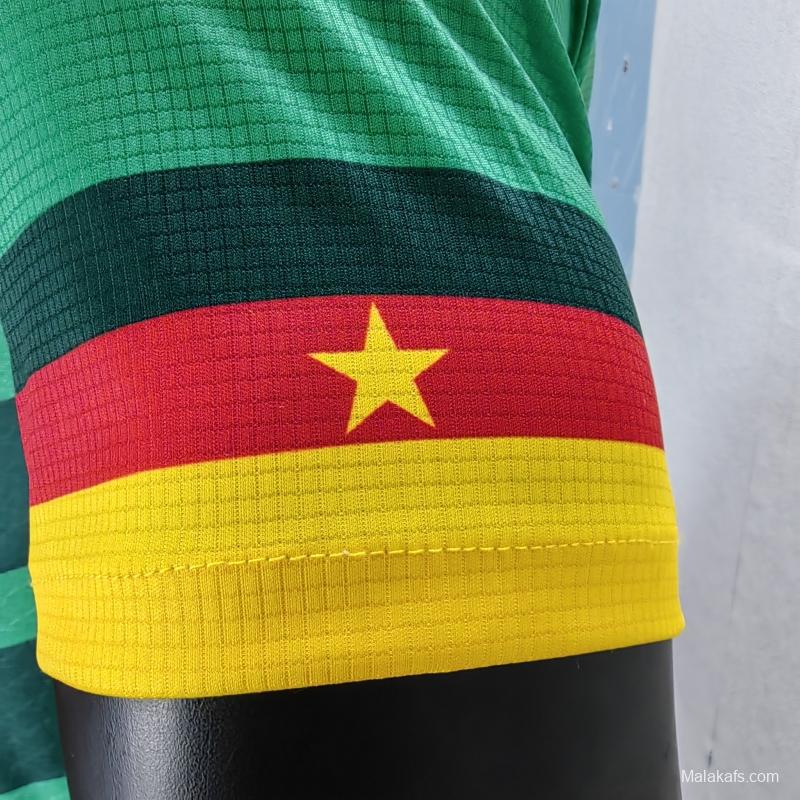 Cameroon 2022 Home Jersey Player Version Green