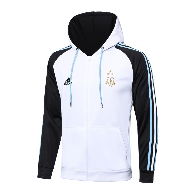 Argentina 3 estrellas - White Full Zipper Hoodie Tracksuit