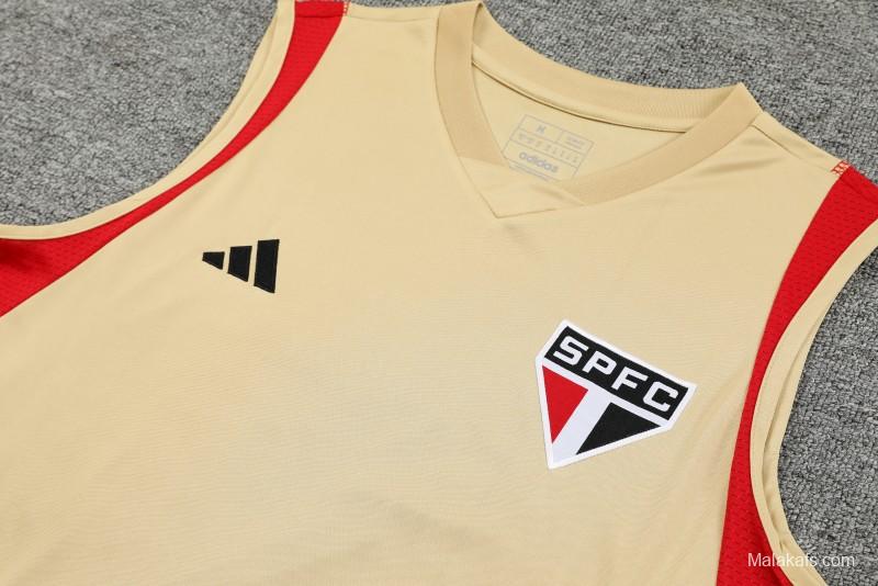 23-24 Sao Paulo Beige Vest Jersey+Shorts