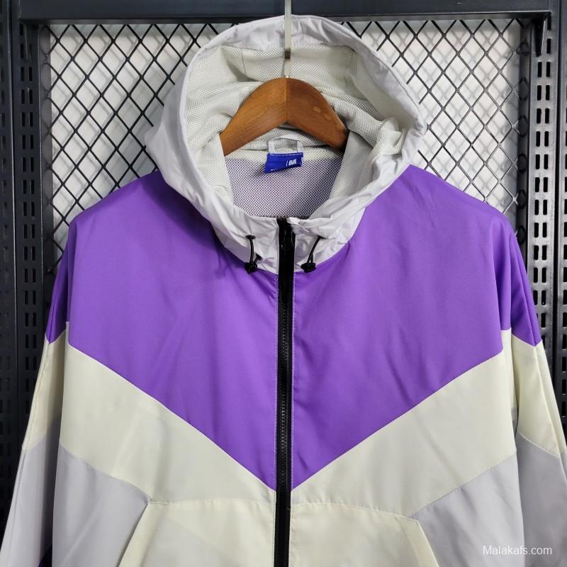 23-24 Arsenal White Purple Windbreaker