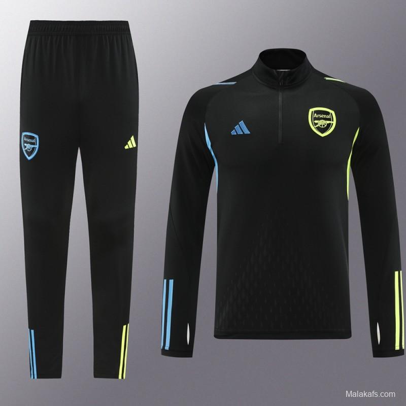 23/24 Arsenal Black Half Zipper Jacket+Pants