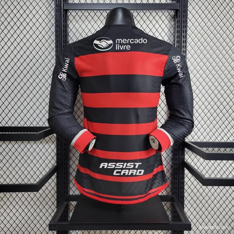 Player Version 24/25 Flamengo Home Long Sleeve Jersey+ All Sponsored