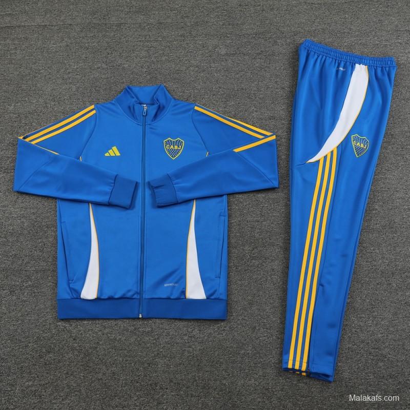 24/25 Boca Juniors Blue Hoodie Full Zipper Jacket +Long Pants