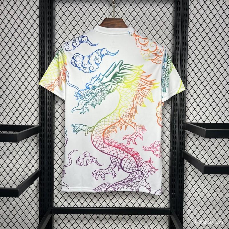 24/25 Real Madrid White Multi-Color Dragon Special Jersey