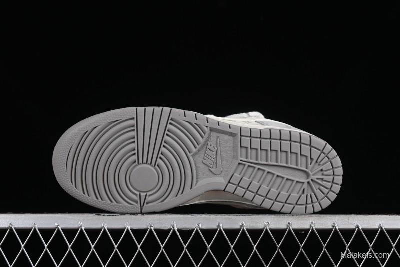 Nike SB Dunk Low LV Collaboration - Beige Grey Strap Pig Suede Anniversary High-End Custom Low-Top Casual Sneakers - SJ2068-237