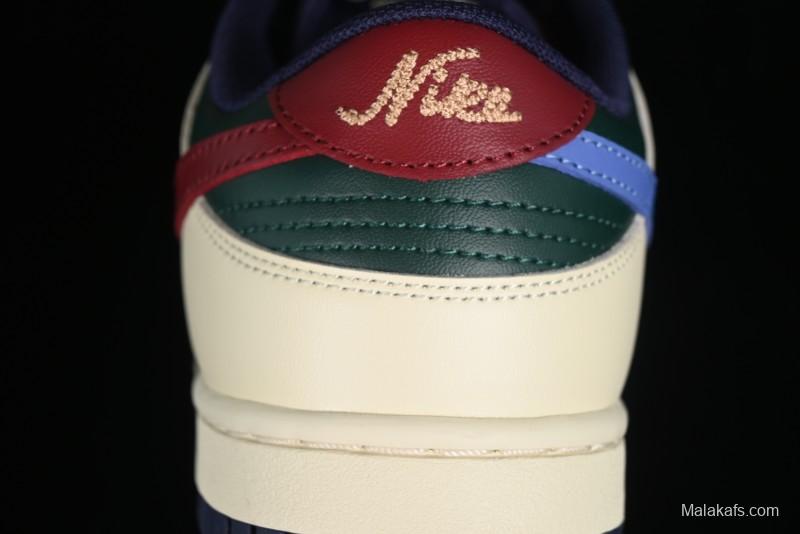 Nike SB Dunk Low Retro Skateboarding Shoes with Gorge Green and Red Swoosh Design - FV8106-361