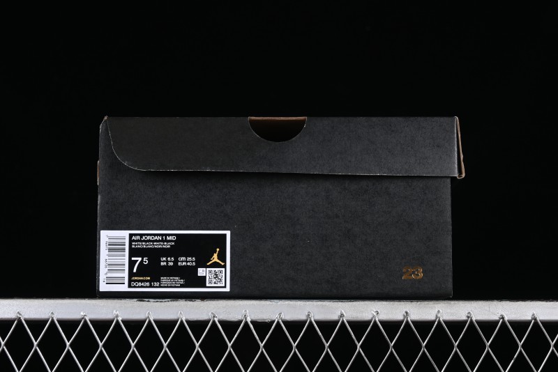 Nike Air Jordan 1 Mid AJ1 White Black Mid-Top Casual Sneakers - DQ8426-132