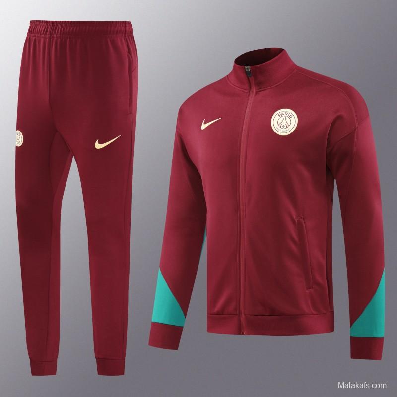 24/25 PSG Wine Full Zipper Jacket +Long Pants