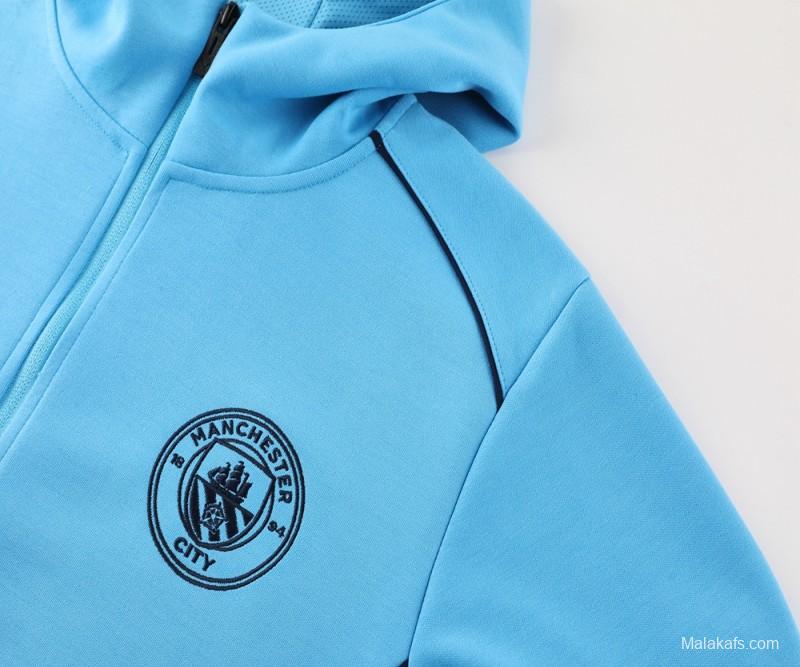 24/25 Manchester United Skyblue Full Zipper Jacket +Long Pants