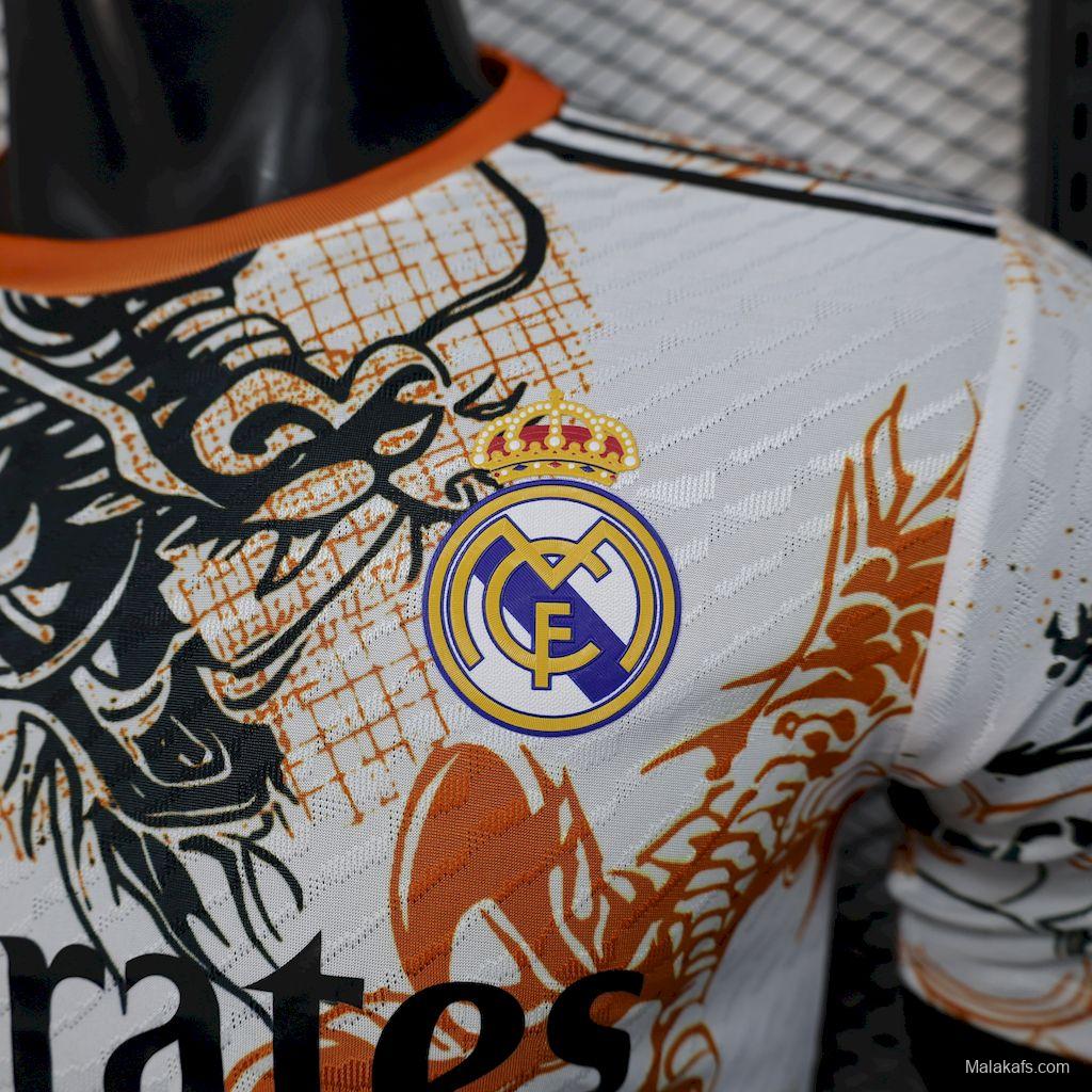 2025/26 Player Version Real Madrid Black And White Dragon Version Jersey