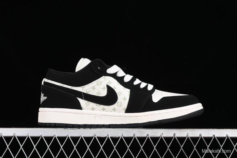 Nike Air Jordan 1 Low LV Collaboration - Black White Panda Custom Culture Casual Sneakers SJ9950-001