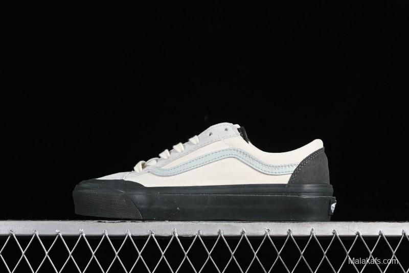 Vans Old Skool Reissue 136 Retro Casual Vulcanized Sneakers in Gray Blue White - VN000CRPGRN