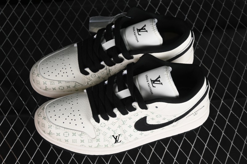 Nike Air Jordan 1 Low LV Collaboration - Printed Knight High-End Custom Low-Top Culture Basketball Shoes SJ9950-005