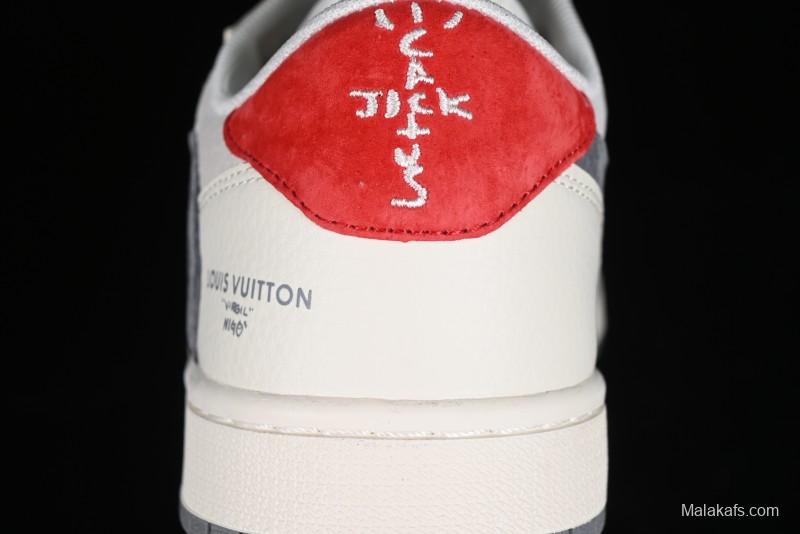 Nike Travis Scott x Fragment Design x Air Jordan 1 Low OG SP AJ1 LV Collaboration Casual Sneakers - XY2688-103