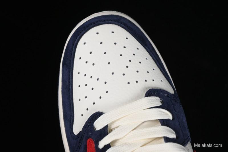 Nike Travis Scott x Fragment Design x Jordan Air Jordan 1 Low OG SP AJ1 LV Blue Red Low-top Casual Sneakers - YQ2088-670