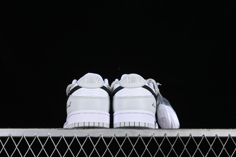Nike Dunk Low Leather Letter High Street Deconstructed Black Grey SB Strap Low Top Casual Sneakers - DV0831-101