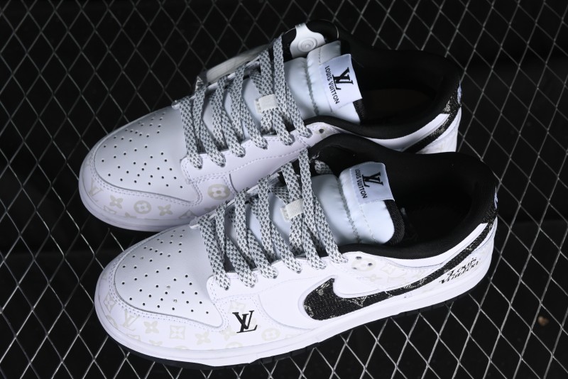 Nike SB Dunk Low LV Collaboration - Dark Night Elf High-End Custom Low-Top Casual Skate Shoes - DD1391-136