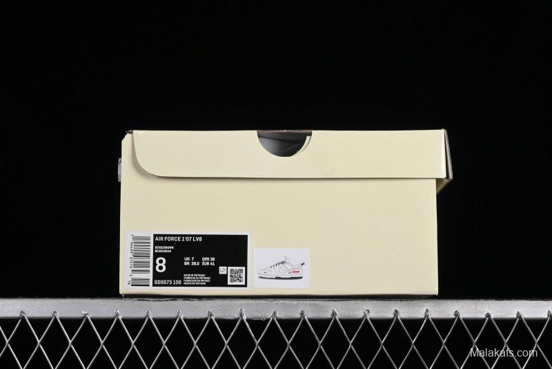 Nike SB Dunk Low Supreme Collaboration - White Brown Two-Tone Anniversary High-End Custom Low-Top Casual Sneakers - BB8657-106