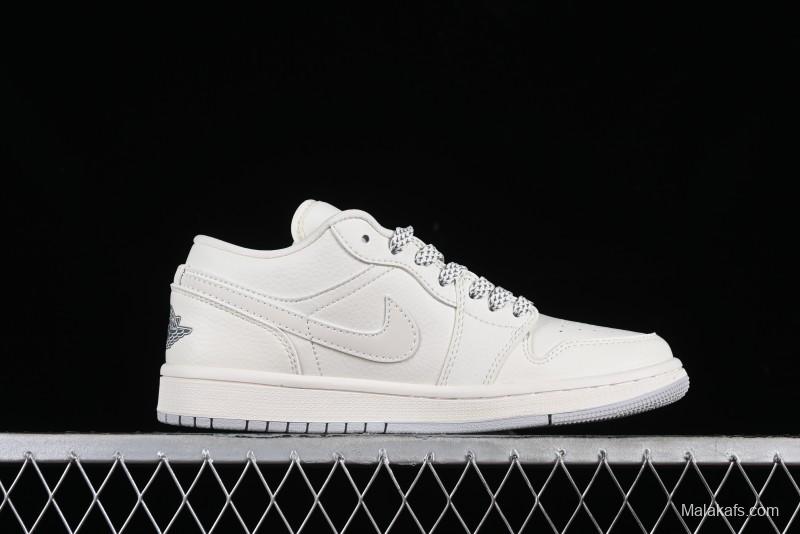 Nike Air Jordan 1 Low BAPE Collaboration - White Grey Basketball Shoes - WG8850-003