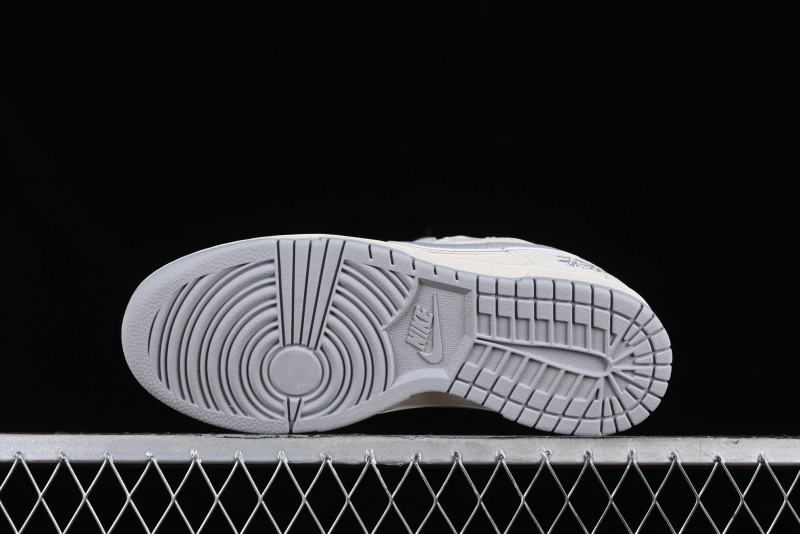 Stussy x Nike SB Dunk Low Retro Premium Sneakers in Off-White Light Grey Swoosh - DQ1098-377