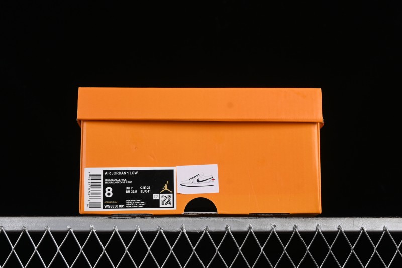 Nike Air Jordan 1 Low LV Collaboration Retro Casual Sneakers in Beige Orange - WG8850-001