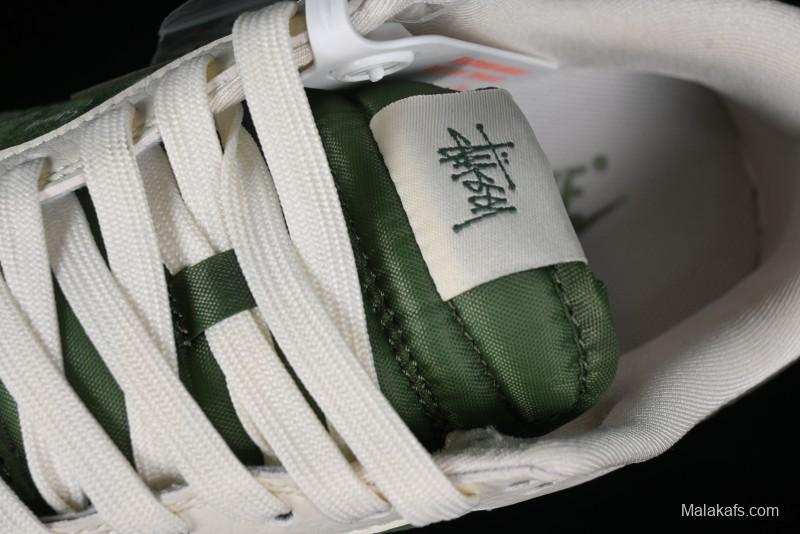 Nike SB Dunk Low Stussy Collaboration - Green Floral Anniversary Custom Low-Top Casual Skate Shoes - CF3688-008