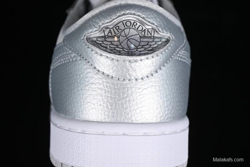 Nike Air Jordan 1 Low AJ1 Grey Silver Low-Top Casual Sneakers - CZ0790-002