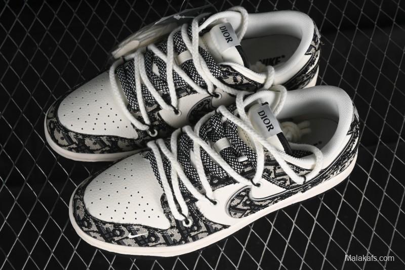 Nike SB Dunk Low Dior Collaboration Anniversary High-End Custom Low-Top Casual Sneakers - SJ2068-286