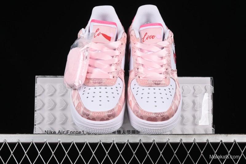 Nike Air Force 1 '07 Low Valentine's Day Limited Edition Pink Bear Sneakers - DH2920-111