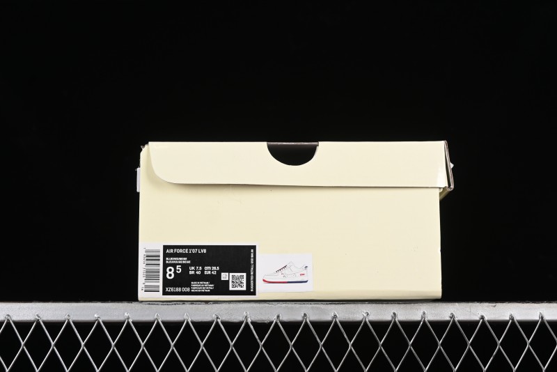 Nike Air Force 1 '07 Low Supreme Collaboration - Beige Red Blue Double Swoosh Casual Sneakers - XZ6188-008