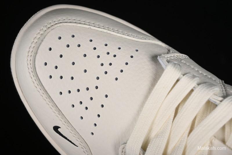 Nike Air Jordan 1 Low AJ1 Stone Island Collaboration - Off White Black Retro Low-Top Basketball Shoes - LJ6688-003