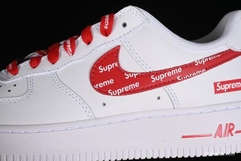 Supreme x Nike Air Force 1 '07 Low Casual Sneakers with Full-Length Air Solo Cushion - CU9225-010