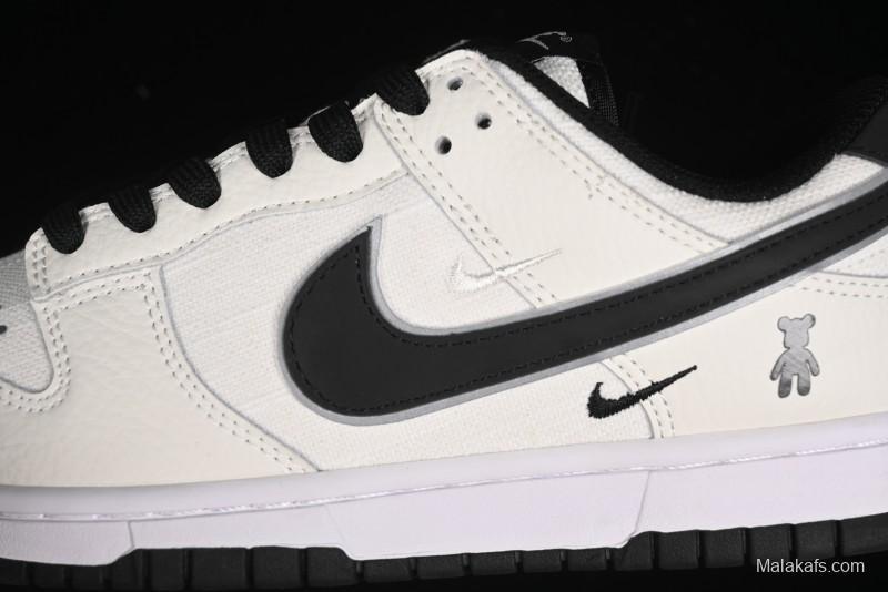 Nike SB Dunk Low Violent Bear Collaboration - Woven Black Swoosh Anniversary Custom Low-Top Casual Skate Shoes - KK1888-005