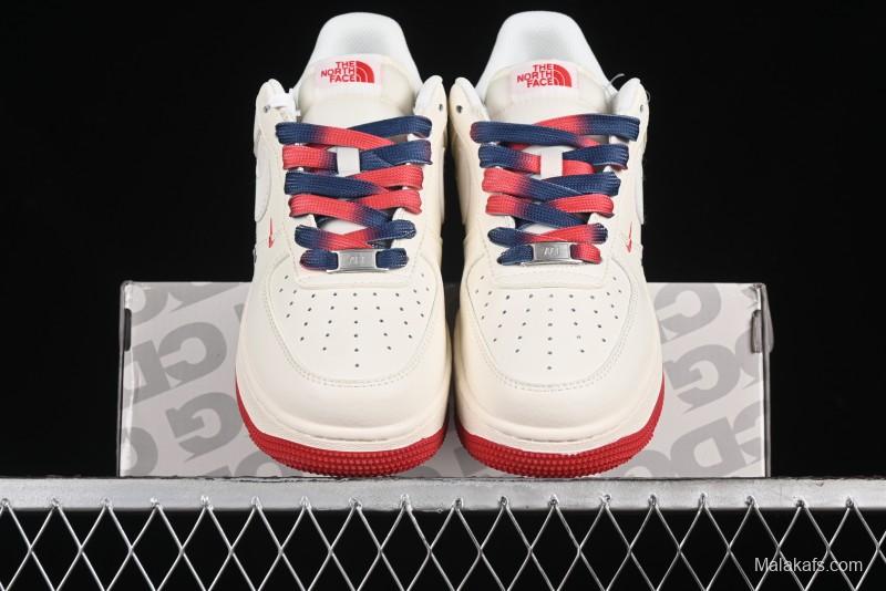 Nike Air Force 1 '07 Low The North Face Collaboration - White Red Blue Color Block Low-Top Casual Sneakers - XZ6188-010