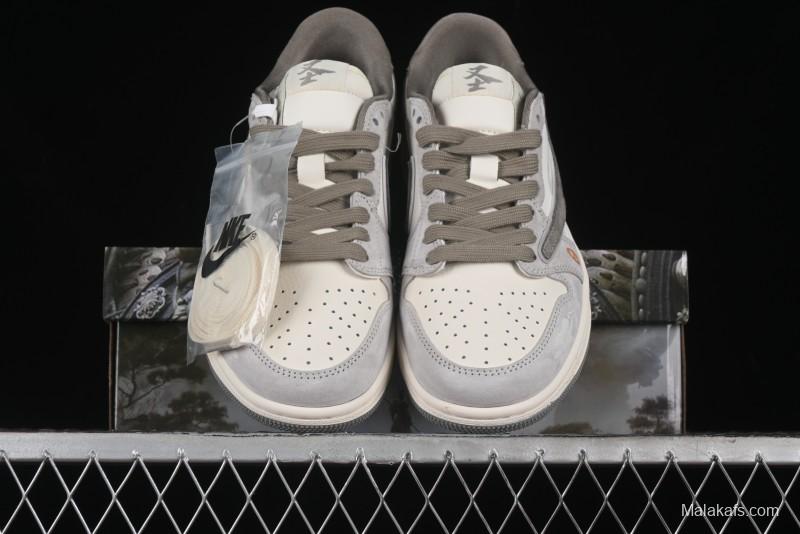 Nike Travis Scott x Fragment Design x Air Jordan 1 Low OG SP AJ1 Low-top Casual Sneakers - DM6688-610
