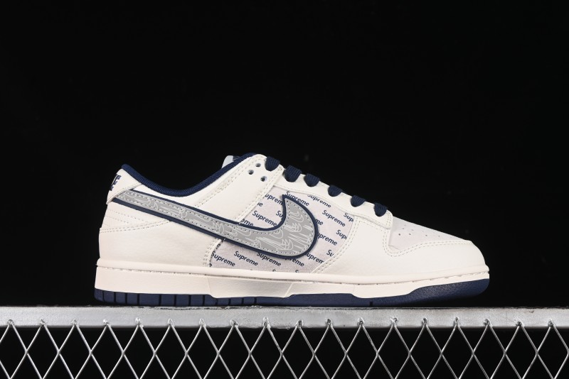 Nike SB Dunk Low Supreme Collaboration - Off-White Double Swoosh Anniversary Custom Low-Top Casual Sneakers - XX2025-288