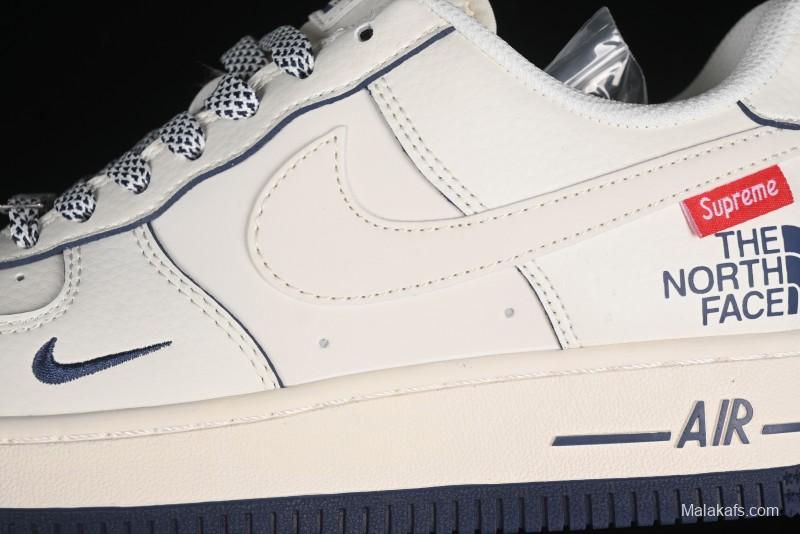 Nike Air Force 1 '07 Low Supreme The North Face Collaboration - Off White Light Blue Casual Sneakers - XZ1996-130