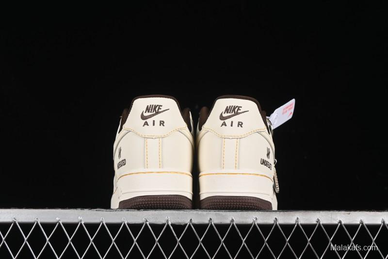 Nike Air Force 1 '07 Low UN Collaboration Casual Sneakers in Off-White with Yellow Stitch - KK3333-002