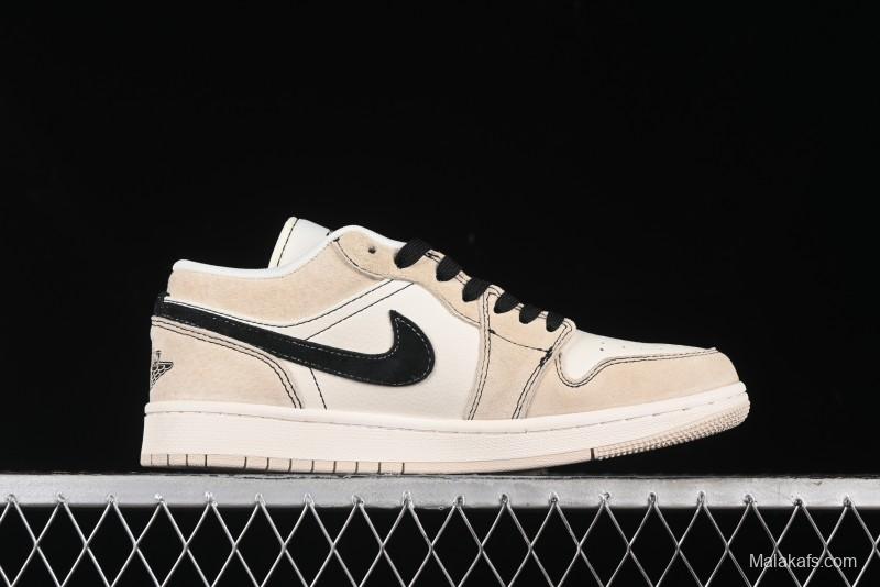 Nike Air Jordan 1 Low AJ1 The North Face Collaboration - Beige Coffee Retro Basketball Shoes - SJ9950-028