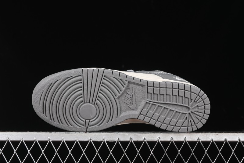 Nike SB Dunk Low Stussy Collaboration - Midnight Grey Anniversary Custom Low-Top Casual Skate Shoes - BB9898-007
