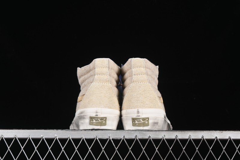 Vans Notre Premium Sk8-Hi High-Top Skate Shoes with Upgraded Suede and Linen Materials - VN000CR0BWQ