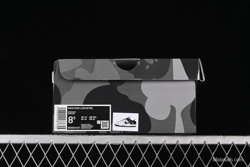 Nike SB Dunk Low BAPE Collaboration Anniversary Edition - White Grey Black Low Top Casual Skate Shoes - BB8969-007