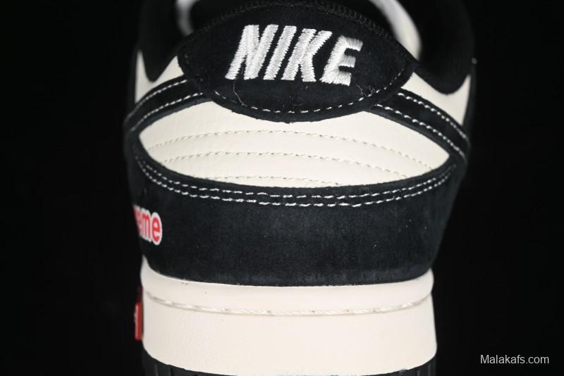Nike SB Dunk Low SUP Collaboration - Black White Black Swoosh Anniversary Custom Low-Top Casual Skate Shoes - MM1089-020