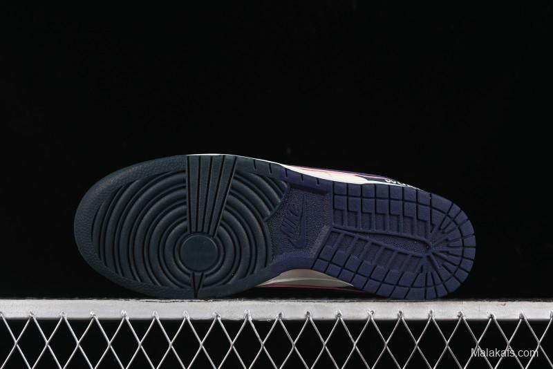 Nike SB Dunk Low Wukong Series - Beige with Navy Swoosh Anniversary Customized Low-Top Casual Skate Shoes - DJ2024-035